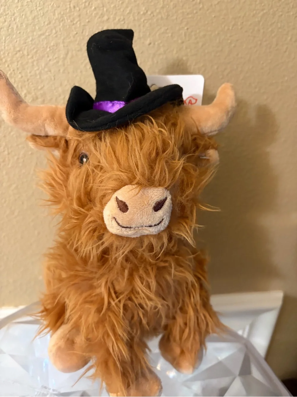 Multi Pet Highland Cow with Witch Hat Dog Toy